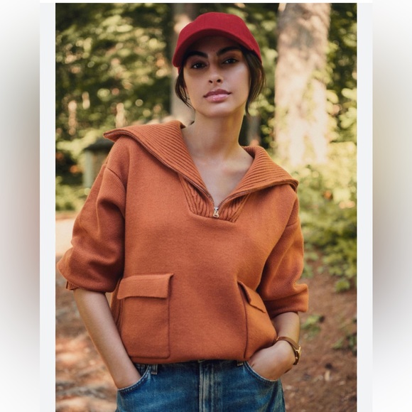 Anthropologie Sweaters - Anthro English factory half zip sweater